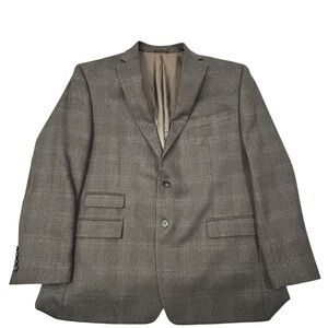 Lauren‎ Ralph Lauren Wool Plaid Blazer with Leather Elbow Patches 46R